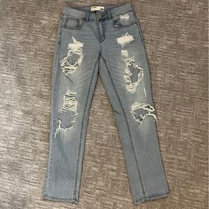 Garage Light Blue Distressed Women Jeans